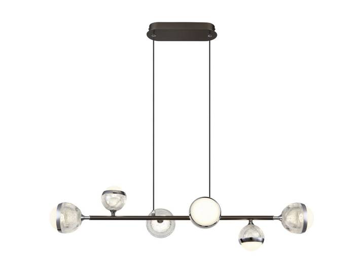 Globo Led-Hängeleuchte, Klar, Chromfarben, Titanfarben, Metall, Kunststoff, 91x28 cm, CE, Lampen & Leuchten, Innenbeleuchtung, Hängelampen, Pendelleuchte