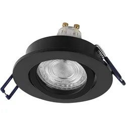 Osram, Deckenstrahler, LED-Einbauleuchte, GU10, 4,5W, 2700K, 400lm, warmweiss, IP20, schwarz, 3er Set (GU10, 400 lm)