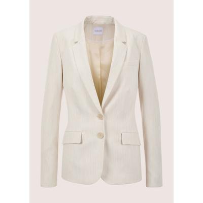 Jackenblazer MADELEINE "Blazer Moderner Einreiher mit Reverskragen", Damen, Gr. 44, weiß (perlweiß, melange), Obermaterial: 73% Polyester PES. 24% Viskose CV. 3% Elasthan EL., Modern, tailliert, Blazer, Knopfdetail