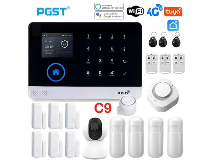 Système d'alarme PGST PG103 4G Tuya Smart Home Wifi GSM sans fil pour la maison, contrôle à distance par appel/SMS, Zigbee Gautone