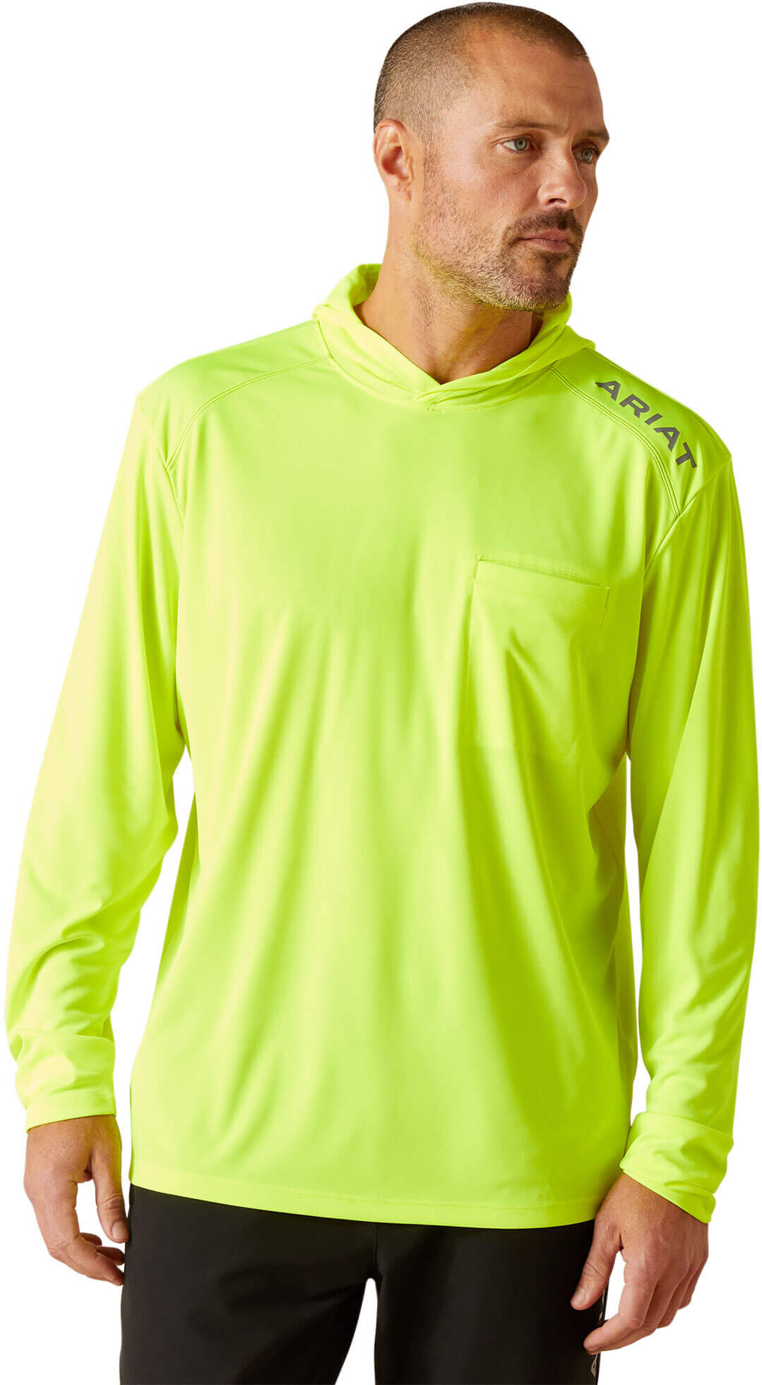 Men's Rebar Sunblocker Hooded T-Shirt in Safety Yellow, Size: 2XL by Ariat