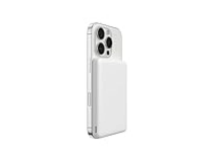 Belkin BoostCharge Slim Batterie Externe Magnétique 5K Avec USB-C - Blanc Chargeur Portable Sans Fil 5K, Anneau Magnétique Et Port USB-C, Chargeur Préchargé, Léger, Câble Inclus, Design Portable