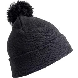 Result Winter Essentials Kinder Strickmütze mit Pompon Bommel-Mütze RC028J black one size