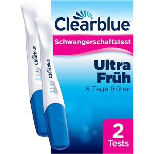 Clearblue Schwangerschaftstest Ultra Früh, 99% zuverlässig, 10 mIU/ml, Ergebnis in 3 min, Teststreifen, 2 Stück