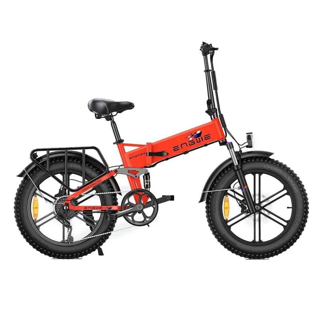 ENGWE Engine X Elektrisches Faltrad - Fatbike - 20 Zoll - 250W Motor - 7 Gänge - 100 km Reichweite - Mechanische Scheibenbremsen - Rot
