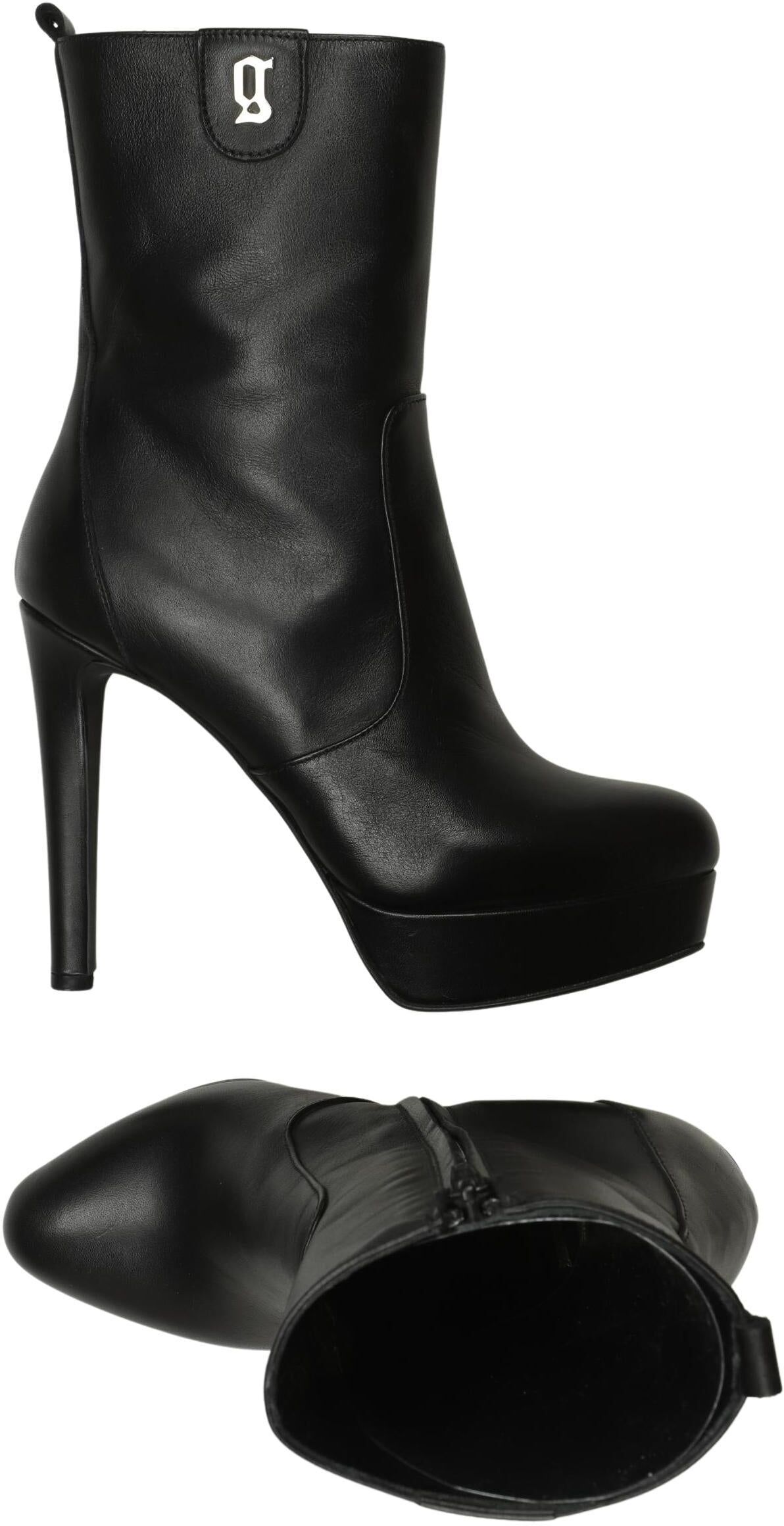 John Galliano Damen Stiefelette, Schwarz, Gr. EU 37, kein / Etikett - Second Hand