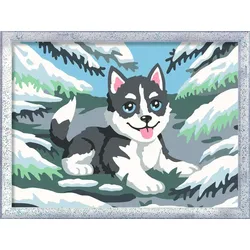 Ravensburger CreArt, Malen nach Zahlen Kinder - Frecher Husky