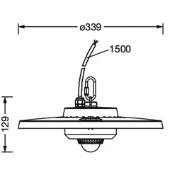 Siteco 51HC427A4JMB01 Highbay 31-SHallenleuchte,LED,20.000lm840,EVG, PIR-Bewegungssensor,PC,direkt,abgehängte Montage, Anbau