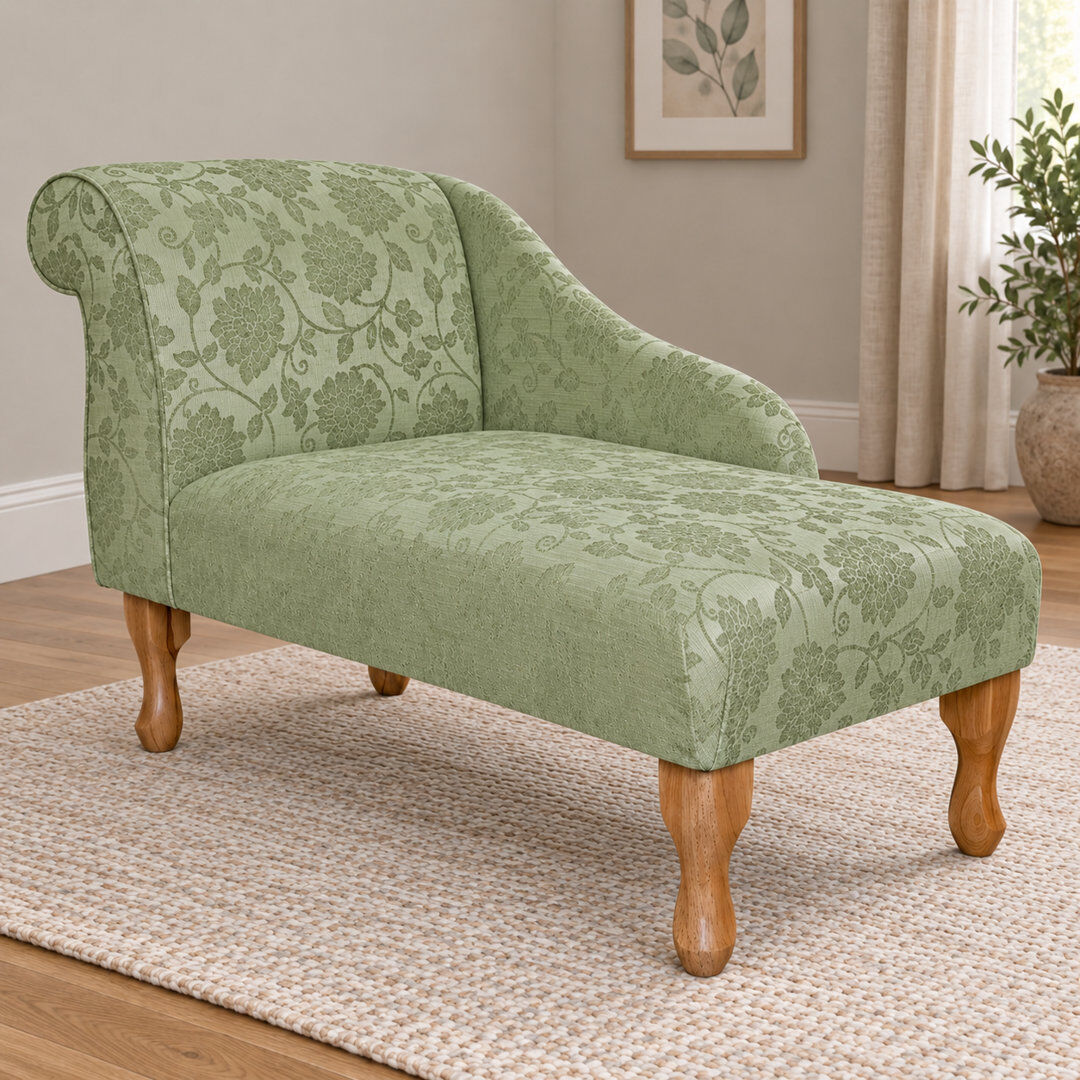 Beaumont Upholstered Chaise Lounge Green 68.58cm H X 50.8cm W X 104.14cm L