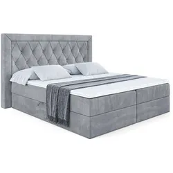 BOXBETT mit H4-Matratze und Lattenrost - NOEL - 140x200 Grau