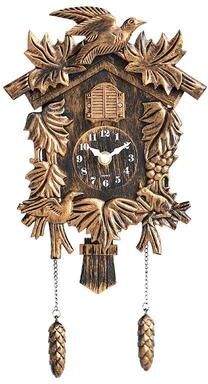 Inspired Deals Vintage Cuckoo Wall Clock With Bird Song Chime & Silent Movement For Home Wall Decor bronze