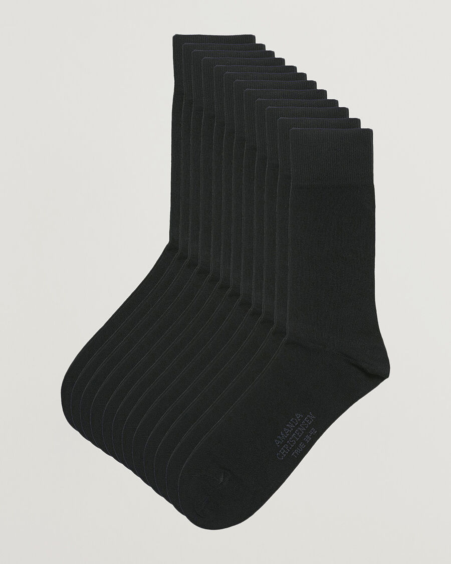 Amanda Christensen 12-Pack True Cotton Socks Black men One size Sort