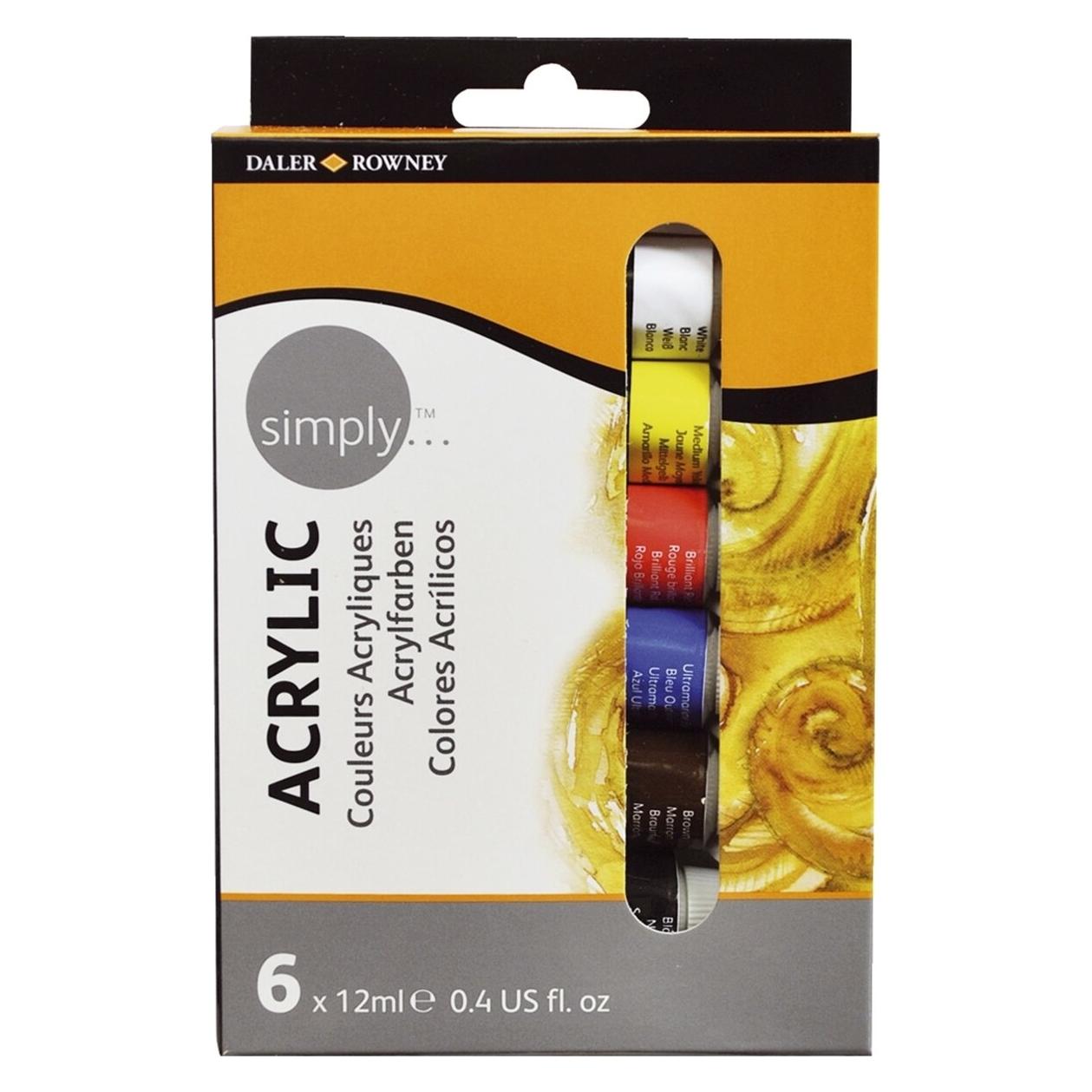 Daler-Rowney Acrylfarbe Simply 12ml 6er-Set (12 ml) (D126500006)