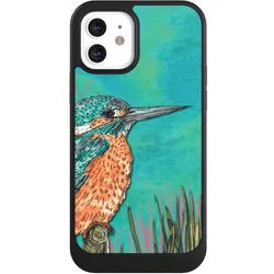 Nivocase Hülle für Apple iPhone 12 Handyhülle NIVOcore Case Schwarz Malerei Tiere Vogel (Apple iPhone 12), Smartphone Hülle, Schwarz