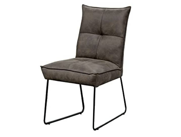 möbelando Stuhl >ST-0712< (2er-Set) (BxHxT: 53x94x60 cm) in dunklegrau aus Metall - 53x94x60 (BxHxT)