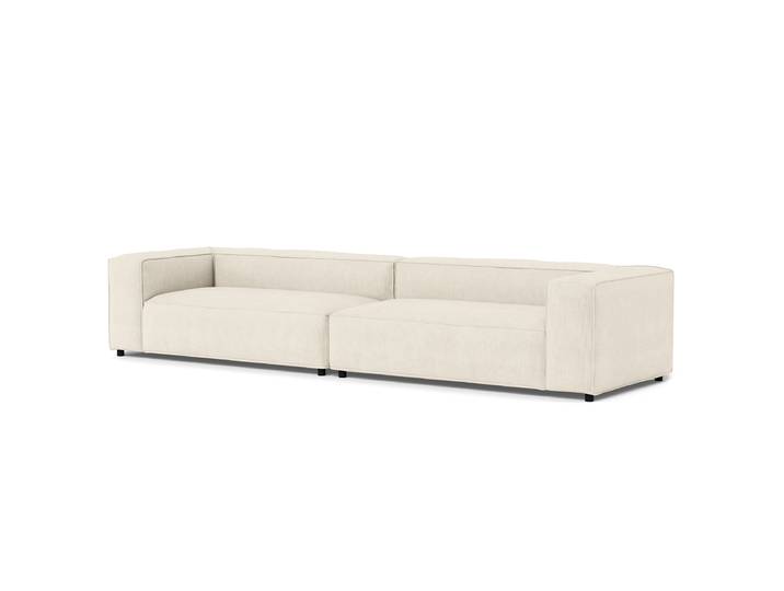 4-Sitzer Sofa Weiß Cordstoff Snor 348 x 66 x 100cm Modern
