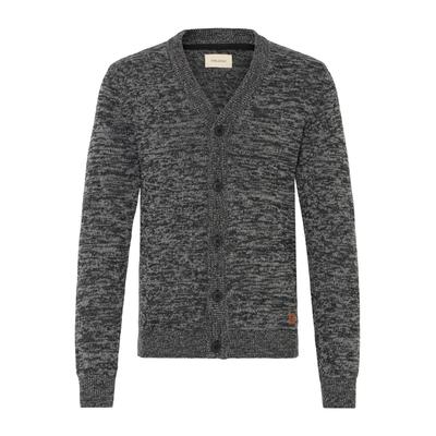 Strickjacke BLEND "Strickjacke BHDamon", Herren, Gr. L, schwarz, Obermaterial: 70% Baumwolle CO. 30% Polyester PES., Strickjacken Strickjacke