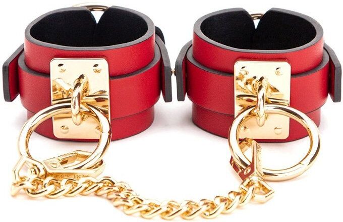 LuxuryFantasy Menottes de poignets Goldy Cuff Rouge-Noir