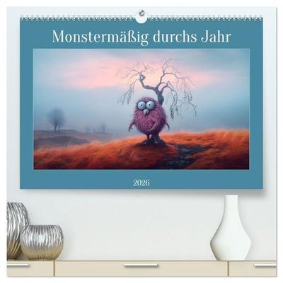 Monstermäßig durchs Jahr (hochwertiger Premium Wandkalender 2026 DIN A2 quer), Kunstdruck in Hochglanz