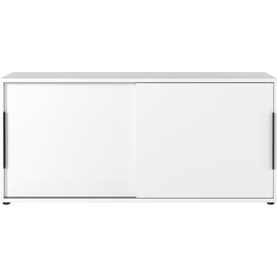 Schiebetürenschrank GERMANIA "Mailand", weiß, B:160cm H:74cm T:40cm, Holzwerkstoff, Schränke, Schiebetürenschrank, Schiebetürenschrank mit zwei Schiebetüren