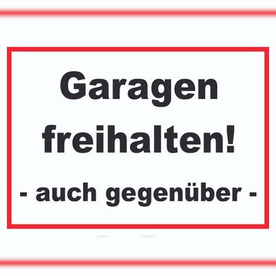HB-Druck Garagen freihalten Schild A3 (297x420mm)
