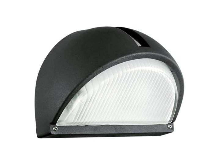 EGLO Applique murale extérieure Onja\, 1 flamme\, projecteur mural en aluminium moulé\, couleur : noir\, verre cannelé transparent\, douille : E27\, IP44