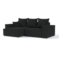 ECKSOFA SENSO mit Schlaffunktion Schwarz im Neve Stoff