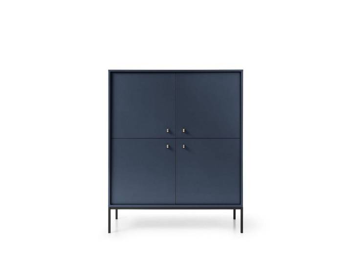 MOEBLO Kommode Melody I (Wohnzimmer, Esszimmer, Flur & Diele, Moderne Sideboard Schrank Highboard Goldene Türgriffe), (BxHxT): 104x39x125 cm