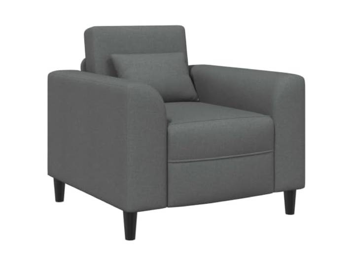 Sessel dunkelgrau aus Stoff mit breiten Armlehnen, 90 x 88 x 85 cm Rahmen aus Sperrholz, Schaumstoffpolsterung, ergonomisches Design, Tragkraft 110 kg, Montage erforderlich