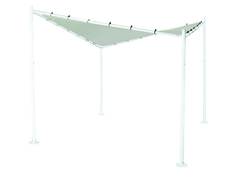 GAUTZSCHGROS PAVILON BERLINO 300X300CM GEST. WEIß, DACH HELLGRAU 09235007