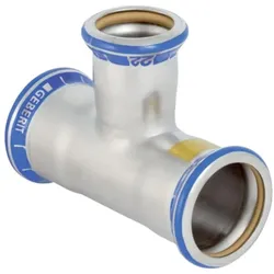 Geberit, Rohrverbindungstechnik, Gas-T-Stück Mapress d= 35x28x35mm, reduziert, Edelstahl (T-Verbindung)