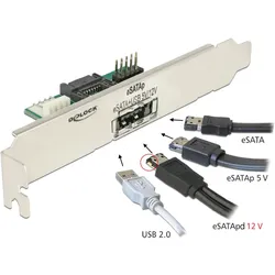 DELOCK Slotblech 1x eSATApd 5V/12V