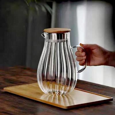 Uplift Essentials Vertical Stripes High Borosilicate Glass Pitcher Vertical Stripes High Borosilicate Glass Pitcher
