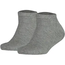 TOMMY HILFIGER Kinder Sneaker Socken, 2er Pack - Teen, TH, Baumwolle, Uni, 23-42 Grau / 23-26