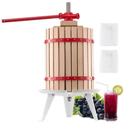 VEVOR Obstweinpresse Obstmühle (18 L) mit Massivholzkorb mit 8 Blöcken, robuster manueller Entsafter, Apfelweinpresse Apfelpresse Traubenpresse Olivenölpresse mit Griff, Saftpresse für Küche