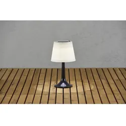 Konstsmide Dekorative LED Solar-Tischleuchte ASSISI, IP44, 0.5W 4500K 30lm 120°, mit Schalter, Kunststoff-Fuß schwarz / Schirm satin KON-7109-752