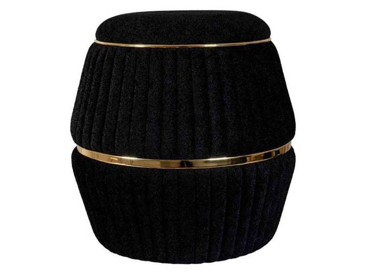 Pouf Matelassé Design  Doric  53cm Noir & Or