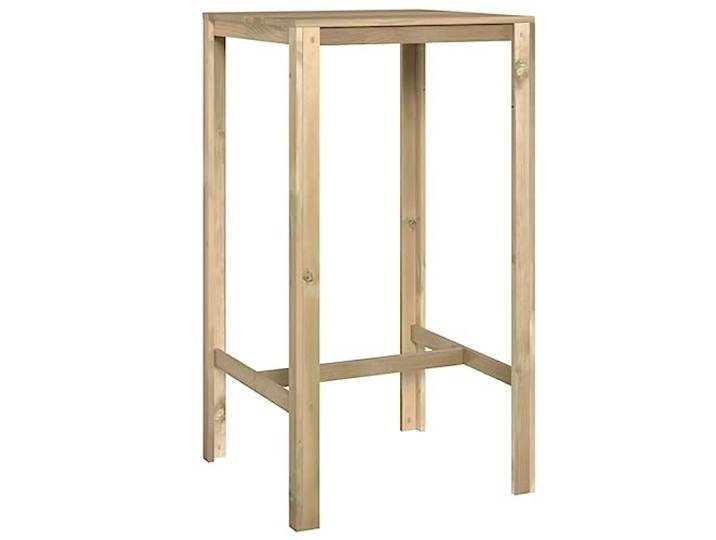 XHNIFBN Bartisch 60x60x110 cm Stehtisch aus Kiefernholz für Garten Kompakter Bistrotisch aus naturbelassenem Holz für gesellige Stunden auf Balkon, Terrasse und Gartenbereich.
