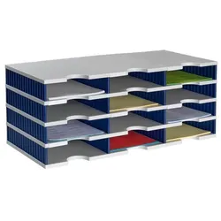 styro Styrodoc Sortierstation DIN C4 12 -Fach grau/blau