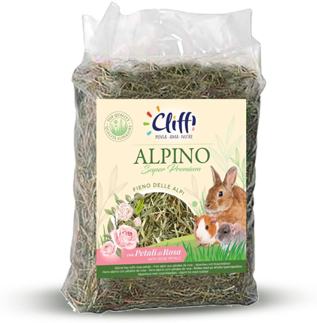 Cliffi Fieno per Roditori Alpino Super Premium con Petali di Rosa 500G