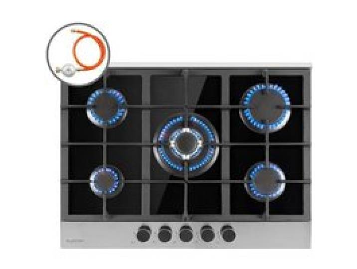 Klarstein Alchemist plaque de cuisson gaz 5 zones brûleur aluminium vitrocéramique noire