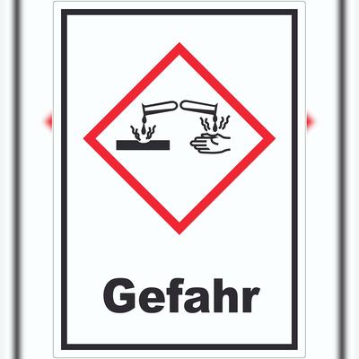 HB-Druck Aufkleber Ätzende Wirkung Gefahr Ätzwirkung A6 (105x148mm)