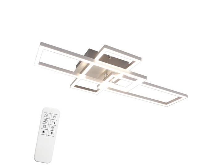 Plafonnier en fer aluminium argenté 64.5x35x9.5cm led 36w