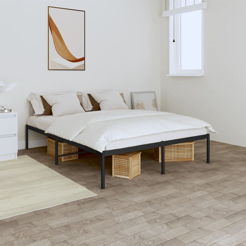 White Noise Bintou UK Super King - DE 180 X 200 Cm Metal Bed Black 140 x 190cm