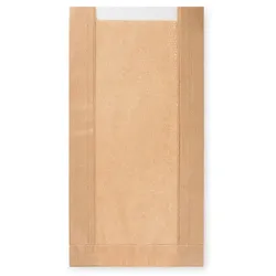 Papier Faltenbeutel (PAP/PP) mit Fenster 15+6 x 29 cm