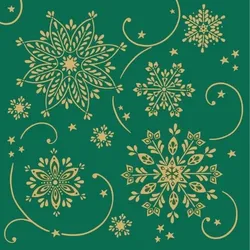 Mank Serviette Airlaid Cristal in Grün, 40 x 40 cm, 50 Stück - Weihnachten Eiskristalle