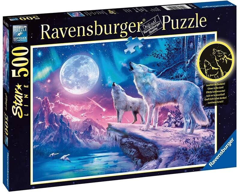 Ravensburger Puzzle Star Line 500 pcs : Loups sous les lumières du Nord