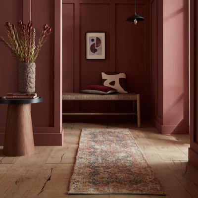 Teppich FLAIR RUGS "Miley Jute im Vintage-Design", blau, B:60cm H:8mm L:230cm, Baumwolle, Jute, Kunstfaser, Teppiche, Teppich, Jute Teppich