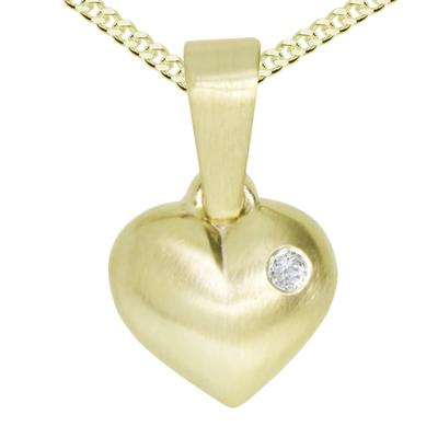 Kette mit Anhänger OSTSEE-SCHMUCK "Ostsee-Schmuck Kette mit Anhänger Herz Kette mit Anhänger Herz" Gr. 42, gold, Halsketten, Damen, 42cm, Gelbgold 333, L: 42