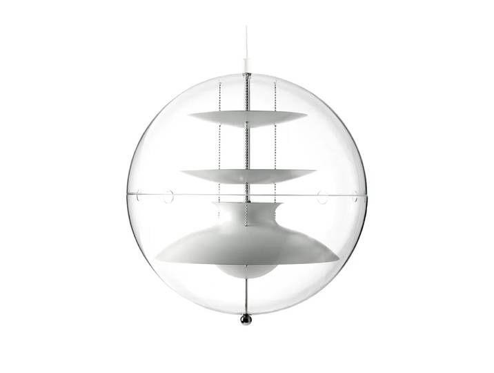 Verpan Suspension Panto blanc, large, acrylique transparent
